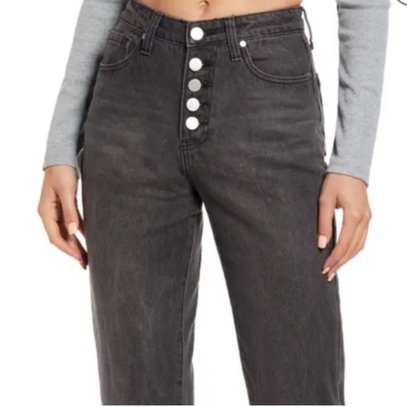 bp Denim - BP Exposed Button Fly High Rise Skinny Jeans in Black 27